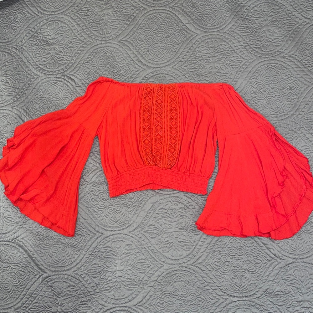 Red band of gypsies off the shoulder top
